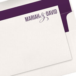 Bold Names with Ampersand Flat Note Cards - Letterpress